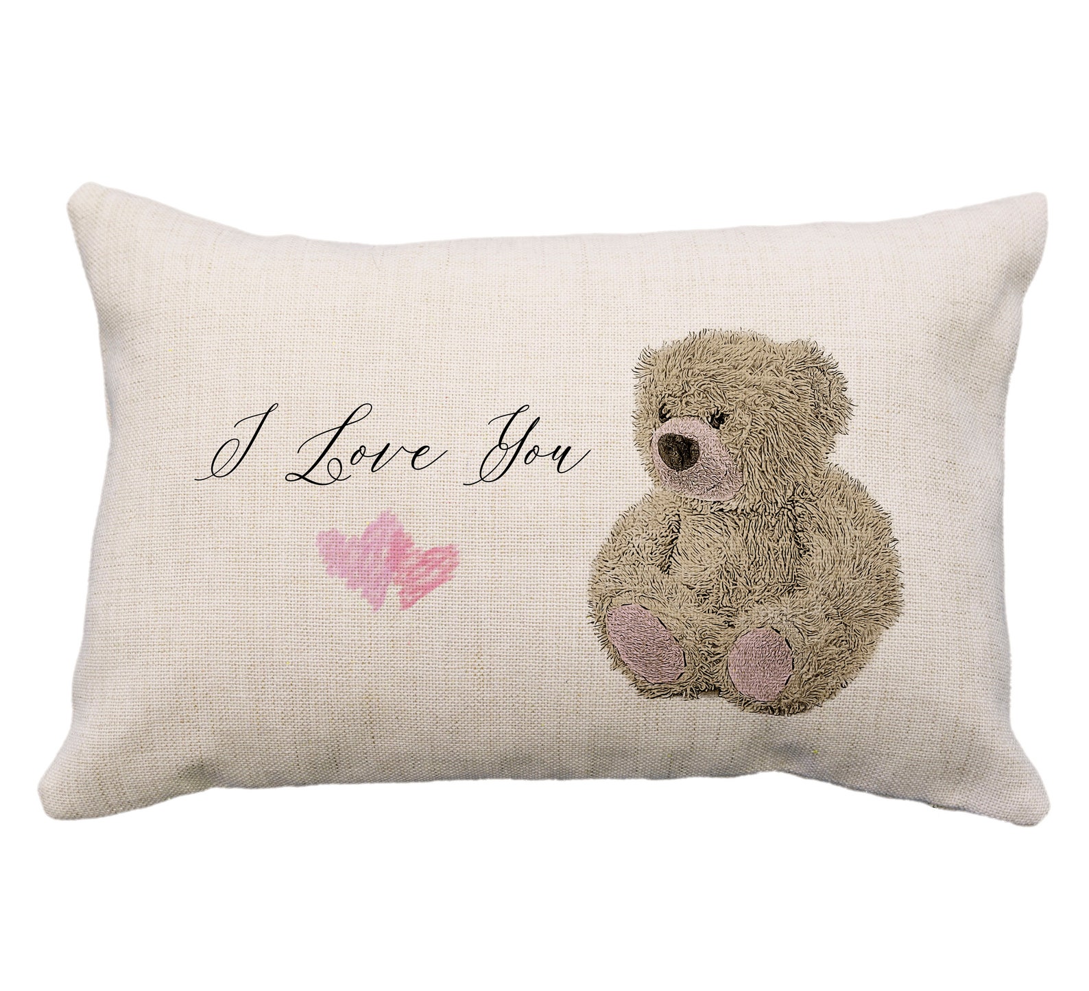 I Love You Bear Pillow or cover 12x18 Gifts For Love Ones Etsy
