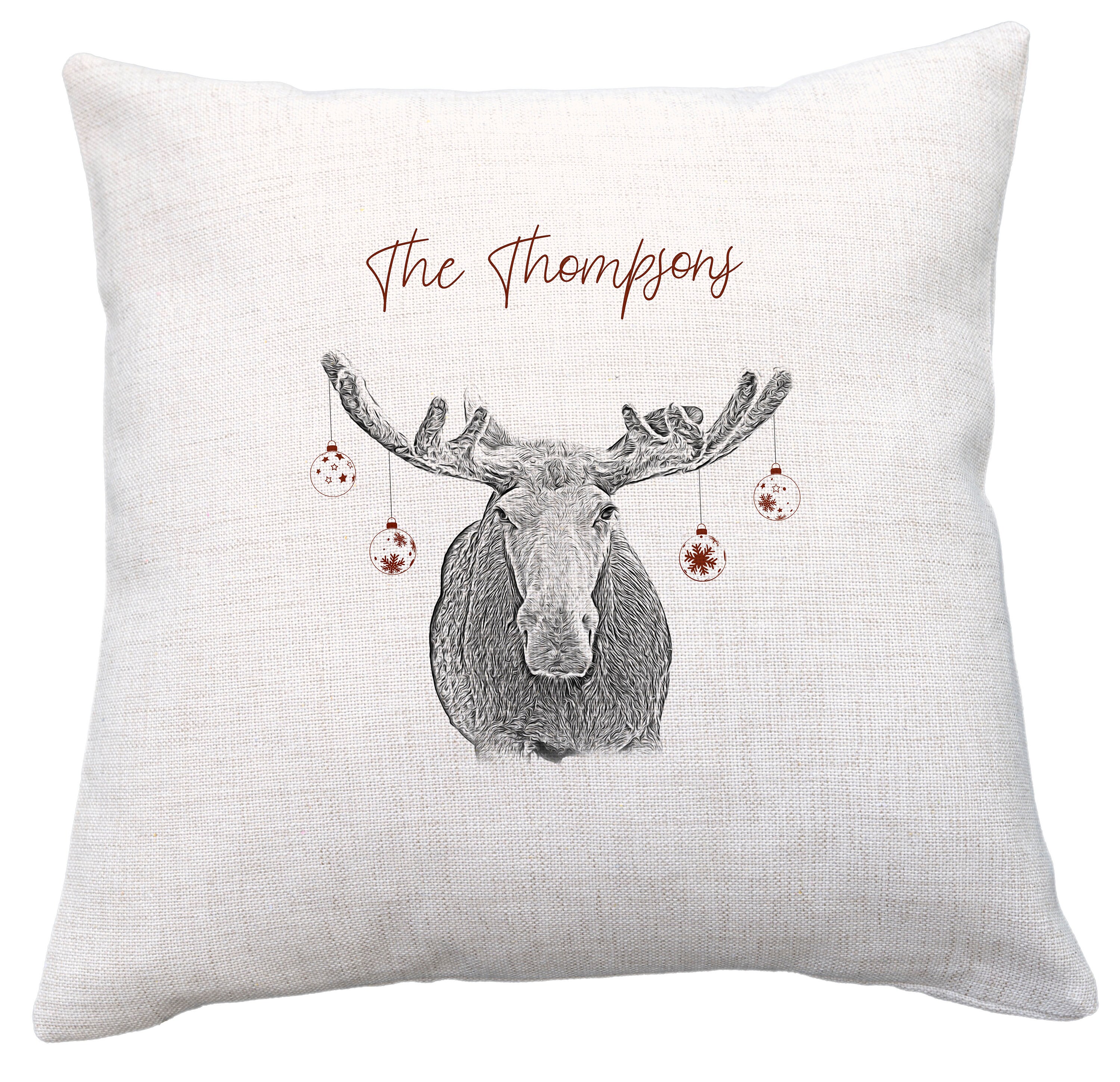 Personalized Christmas Moose Pillow Or Case 18X18 And 16X16 Etsy
