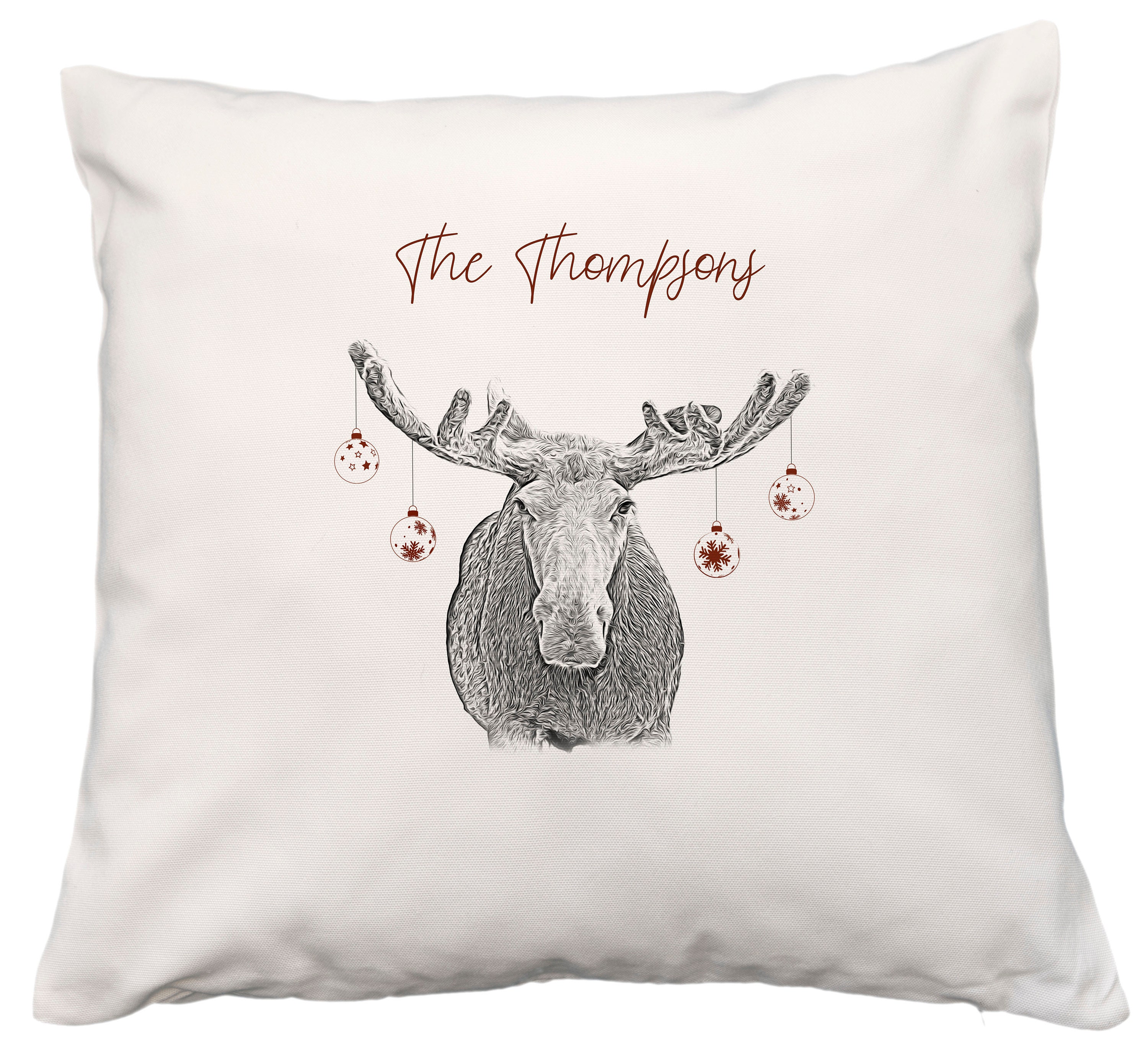 Personalized Christmas Moose Pillow Or Case 18X18 And 16X16 Etsy