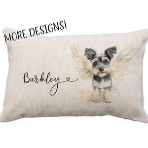 Schnauzer Pillow, 12 X 18* Pillow or Cover, No Longer By Our Side But Always In Our Hearts, Schnauzer Angel, Mini Schnauzer, Schnauzer Gifts