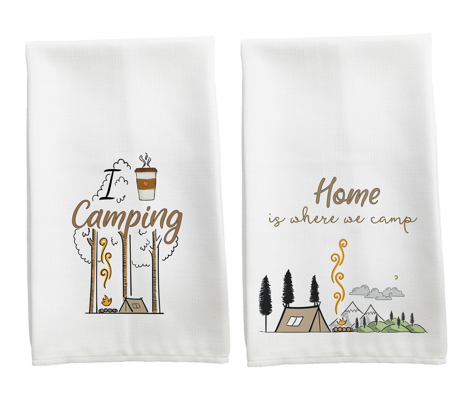 I Love Camping Tea Towel SetCamping Gifts Outdoor Etsy