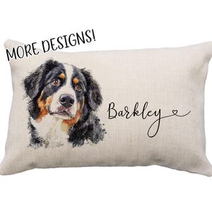 Bernese Mountain Dog Pillow, Multiple Designs! Personalized Bernese, 12x18* Pillow or Cover, Bernese Pillow, Bernese Gifts, Bernese Loss