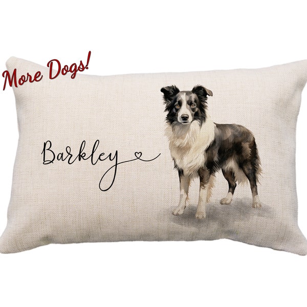 Personalized Name, Border Collie Dog Pillow, 12x18* Pillow, Border Collie Gifts, Gifts For Border Collie,  I love Border Collies