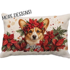 Welsh Corgi Custom Pillow or Cover, 12x18* Pillow, Corgi Gifts, Watercolor Corgi, Corgi Pillow, Personalized Corgi