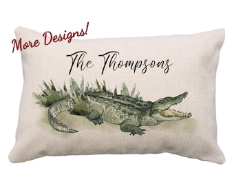 Alligator Pillow, Multiple Designs!, Personalize, Gator, Florida Gifts, Christmas, Handmade