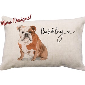 English Bulldog Pillow, 12x18* Pillow, Bulldog Gifts, Gifts For Bulldog, Custom Bulldog, Black Bulldog