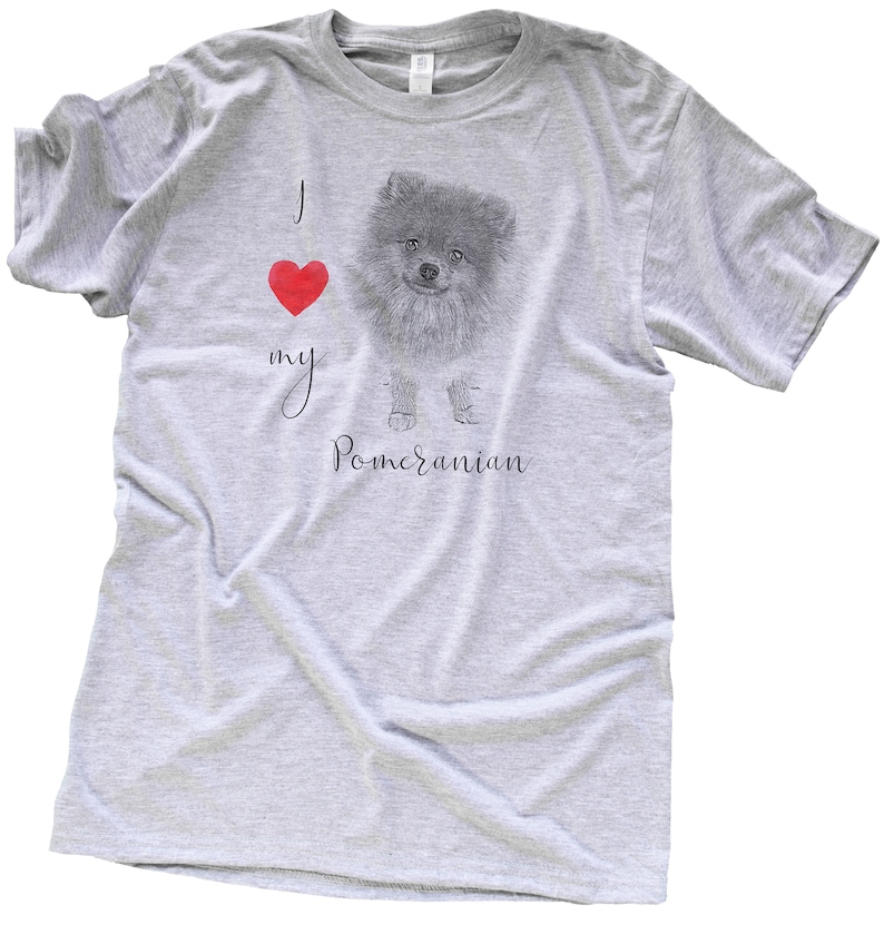 Pomeranian Gifts Unisex and Women/'s Cut Breathable Soft Comfortable Polyester Moisture-Wicking I Love My Pomeranian T-Shirt
