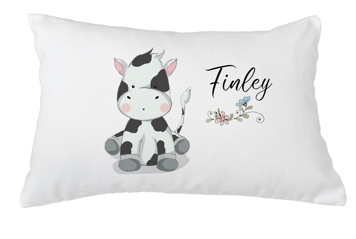 Personalized Cow Pillow 12x18 Pillow Children's Pillow Etsy