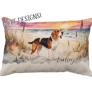 Beagle Custom Pillows, Personalize, Angel, Christmas, Beach, Handmade