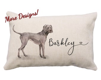 Weimaraner Custom Pillow or Cover, 12x18* Pillow, Weimaraner Gifts, Gifts For Weimaraner, Weimaraner Pillow, Personalized Weimaraner