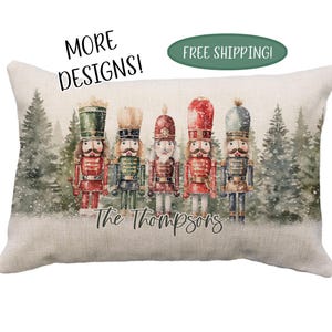 Nutcrackers and Christmas Trees Custom Pillow Or Cover, Custom Nutcracker, 12 x 18* Pillow, Christmas Nutcracker Decor, Christmas Pillow