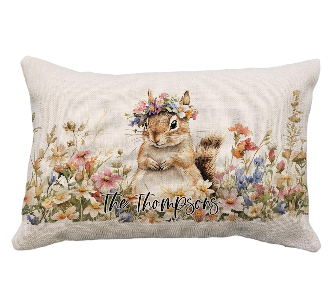 Chipmunk Custom Pillows, Multiple Designs, Personalize, Handmade - Etsy