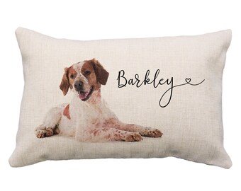 16x16 Multicolor Brittany Gifts Spaniel Gift for Brittany Owners Throw Pillow