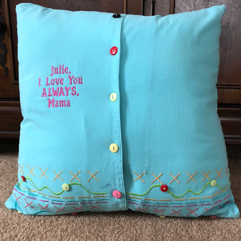 Memory Pillow Keepsake Pillow Made With Loved One's Etsy