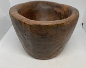 Mortar Carved Out Of A Solid Piece Of Wood