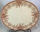 Antique English Transfer Platter in Brown And Cream