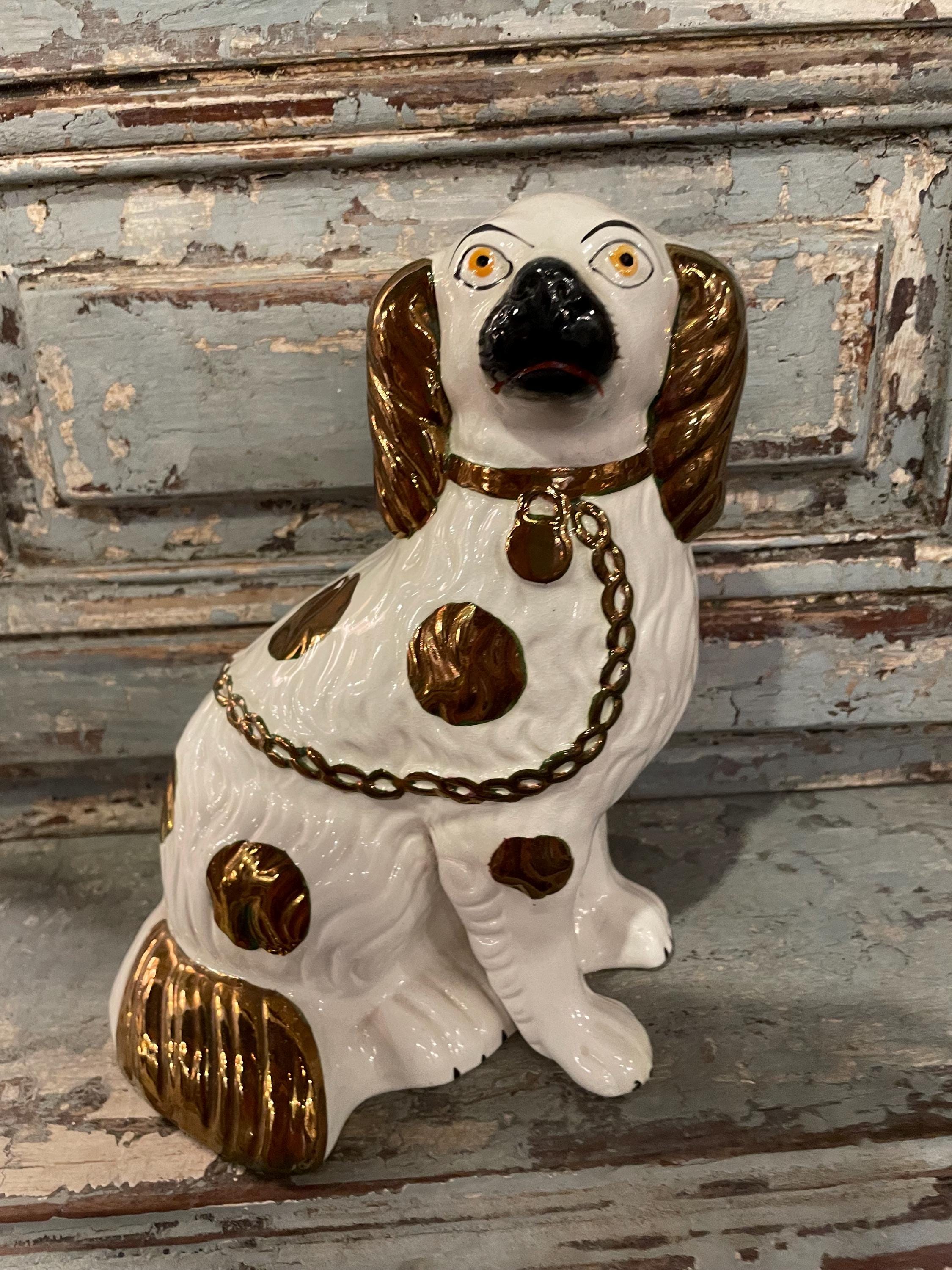Antique Staffordshire Dog in Copper Lustre - Etsy