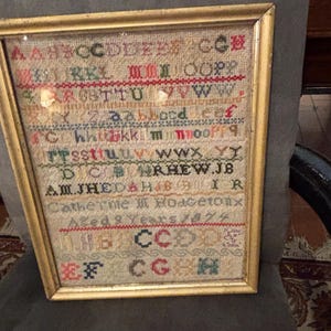 Antique Alphabet Sampler In Bright Colors