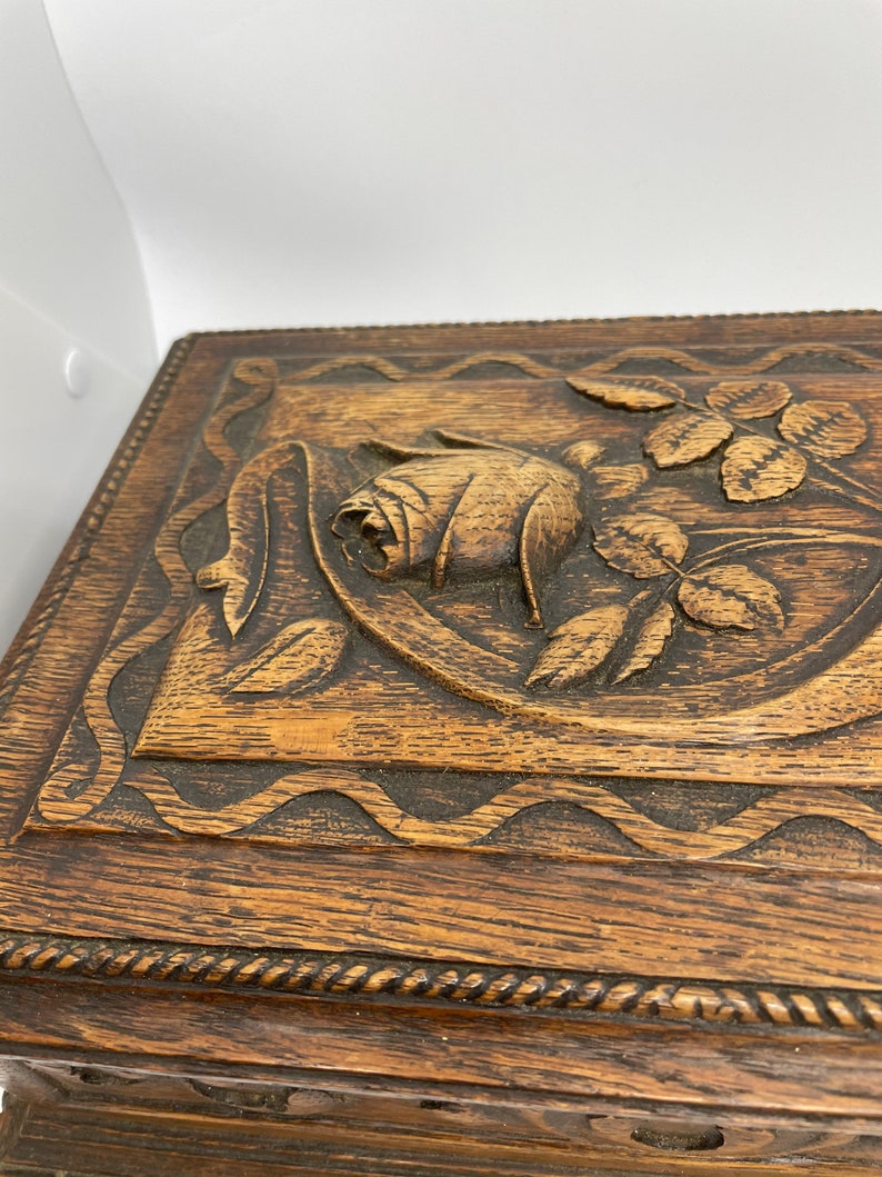 Black Forest Box With A Hand Carved Rose