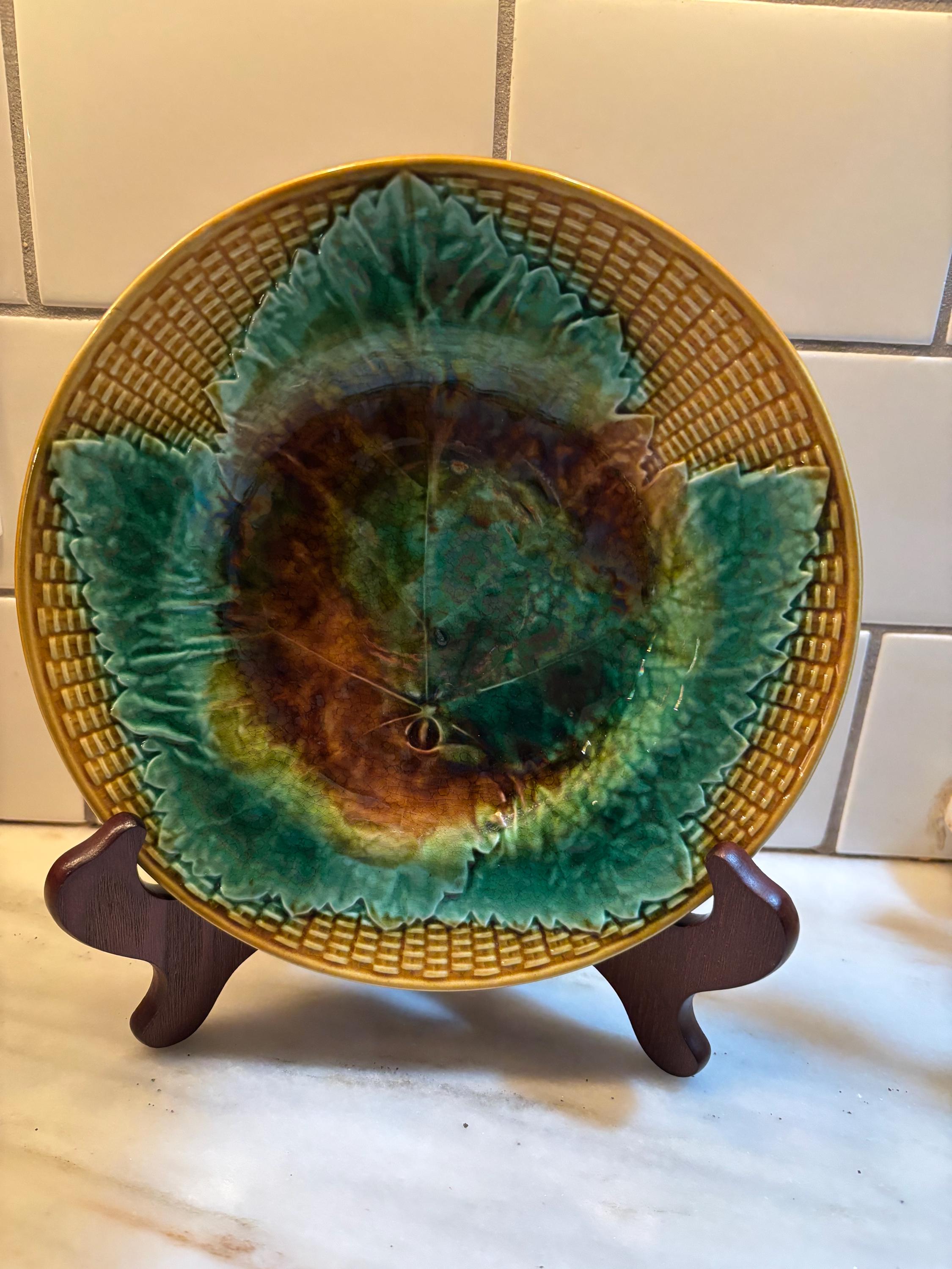 Brown Majolica Plates - Etsy