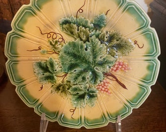 Majolica Plate By Sarreguemines Of France In Larger Size