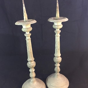 Vintage Torchets/Candlesticks With Pewter Finish