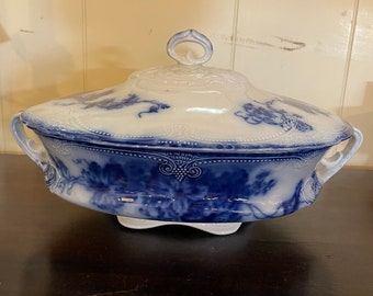 Flow Blue Tureen In The Vine Pattern By Wedgewood