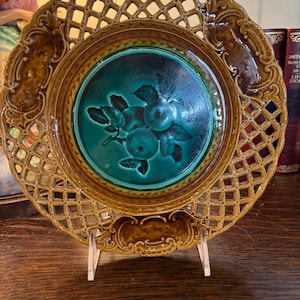 Reticulated Majolica Plate From France