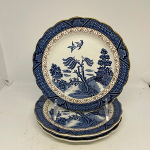 Real Old Willow Bread and Butter Plates In Set Of Four