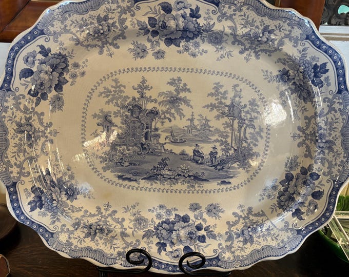 Antique Adams Fairy Villas Transferware Set: Brown & Cream ...