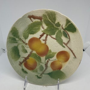 Majolica Plate With Apricots By St Clement