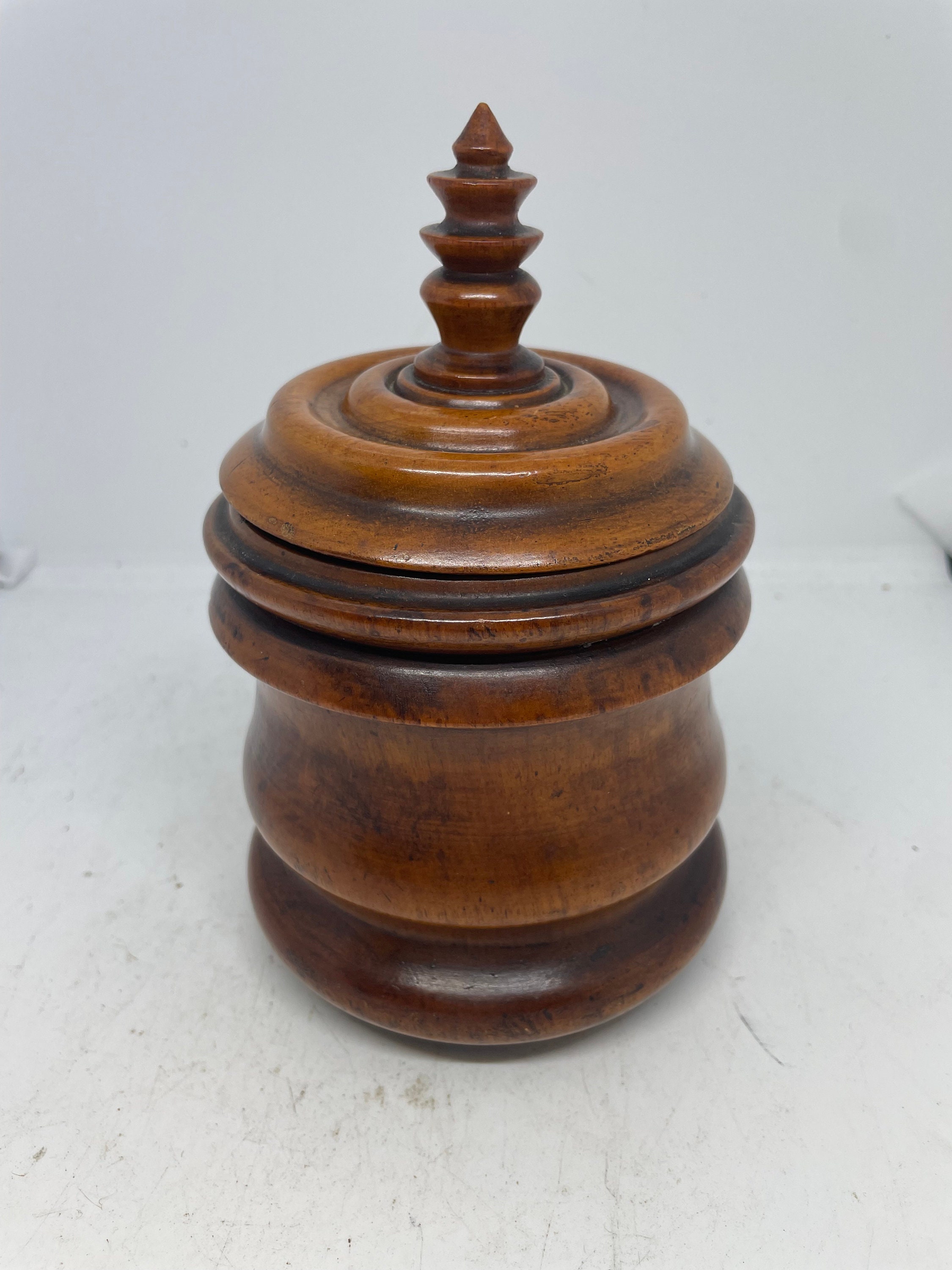 Turned Wood Tobacco Jar From Holland