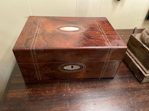 Antique Jewelry Box With Mother Of Pearl
