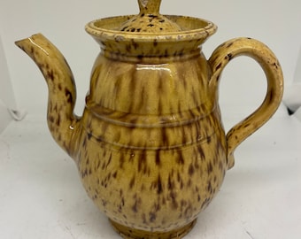 Pottery Coffee Pot With Splatter Design