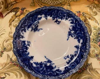 Flow Blue Soup Bowls In The Roma Pattern By Wedgewood