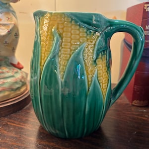 NEW! Sarreguemine Majolica Corn Pitcher