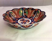 Imari Bowl With Gold Scalloped Edge