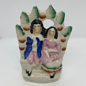 Staffordshire Flatback Of a Couple Under An Arbor