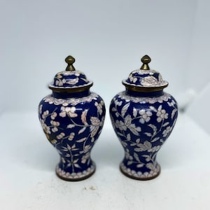 Pair Of Small Chinese Enamel And Cloisonne Ginger Jars