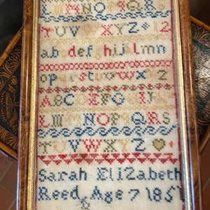 Antique Alphabet Sampler Dated 1851