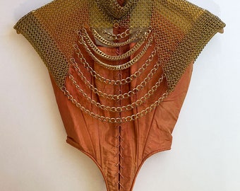 Falconiere Cowl Neck Capelet - High Neck Chain Mantle - Brass - made to order 3-6 weeks