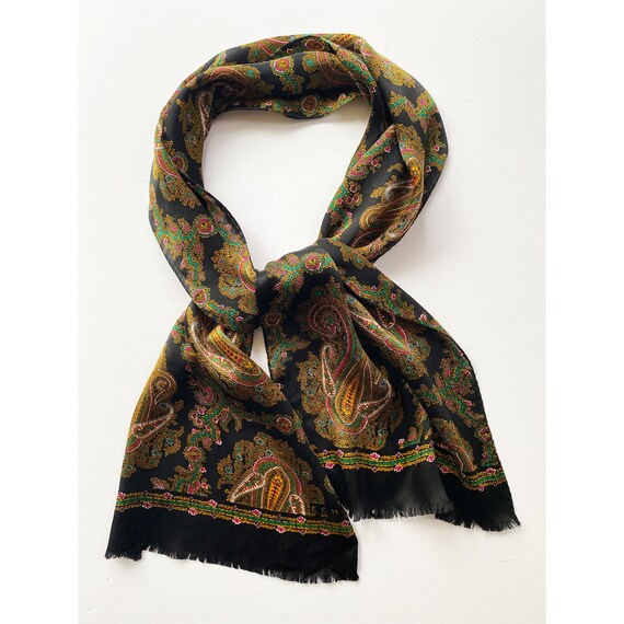 80s ECHO Floral Paisley Silk Scarf - - image 5