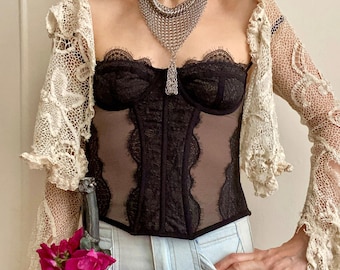 Falconiere Cat Bonnet Tasseled Necklace - Silver-tone Chainmail Triangle Neckerchief - Made to Order 3 - 6 weeks