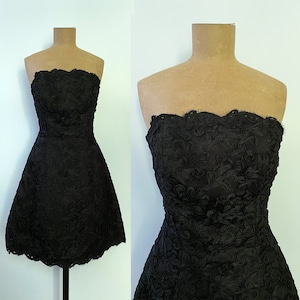Catherine Regehr for BERGDORF GOODMAN Black Poof Dress - Couture Lace Corset Mini XS S