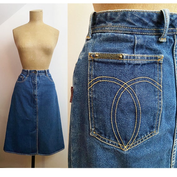 80s JORDACHE Denim A Line Skirt - 5 Pocket Jean St