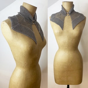 Falconiere Ruff Collar - Chainmail Cowl Neck Dicky - Silver Tone Gorget ...