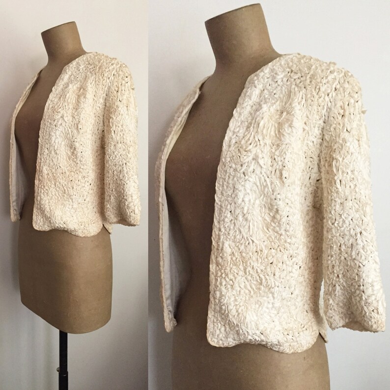 50’s Silk Ribbon Short Bolero Jacket main image 0