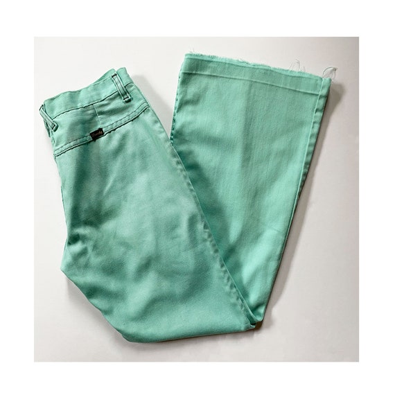 70s WRANGLER Green Jeans - Mint Bellbottoms - Deni