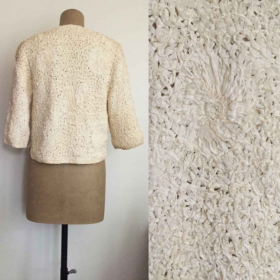 50’s Silk Ribbon Short Bolero Jacket