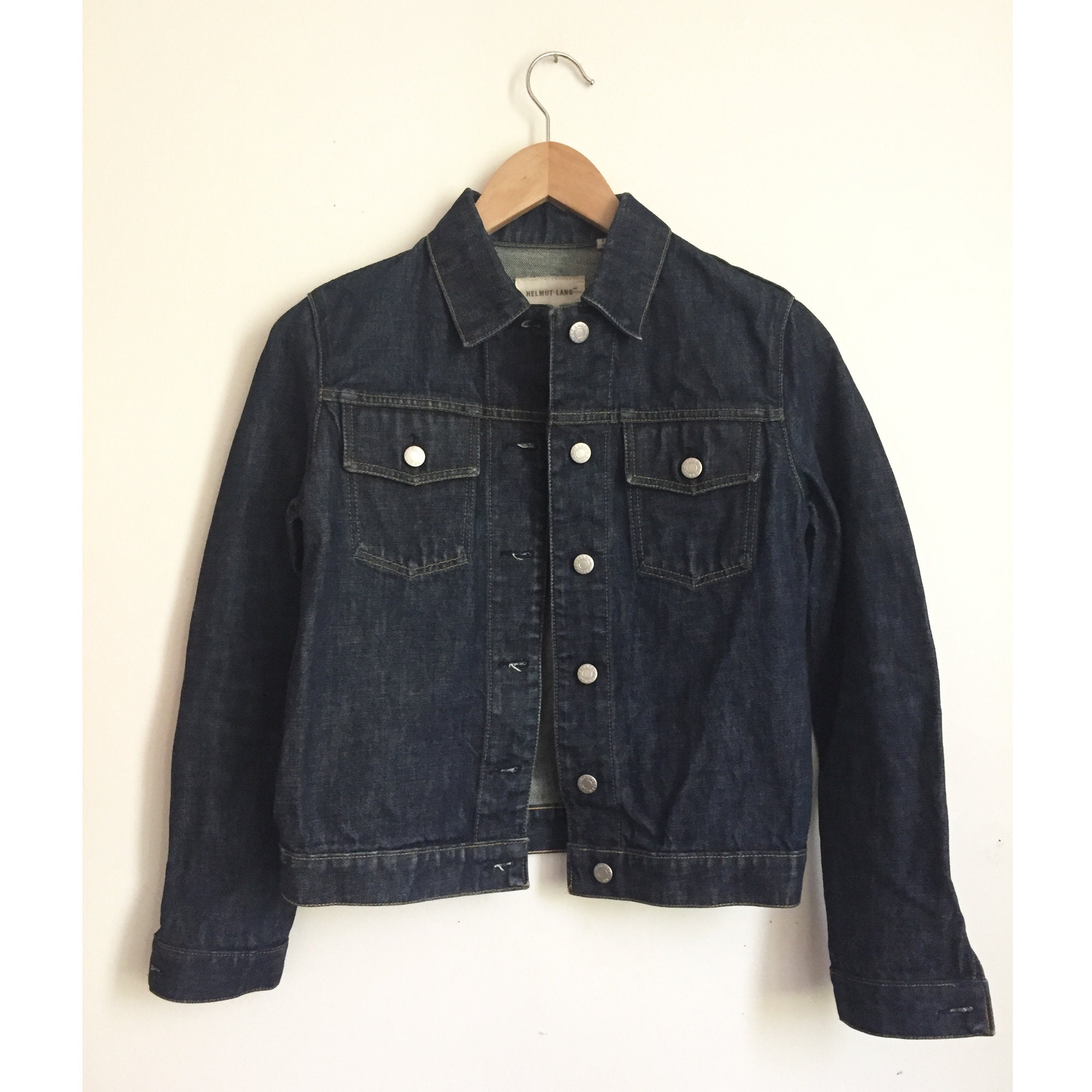 1999 HELMUT LANG Classic Dark Indigo Jean Jacket Iconic Raw -  Hong Kong